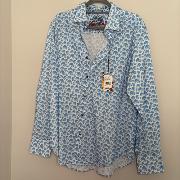 Robert Graham Blue and White Patterned Shirt - Picture 4 of 4